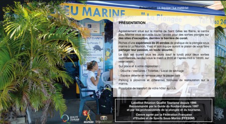 Bleu Marine Réunion pour les plongée sous marines 
